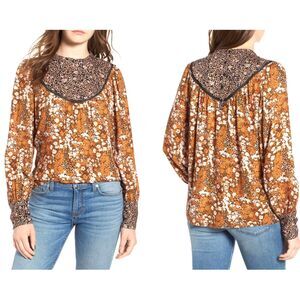 NWT* Hinge for Nordstrom Mix Print Top - Women's Large
